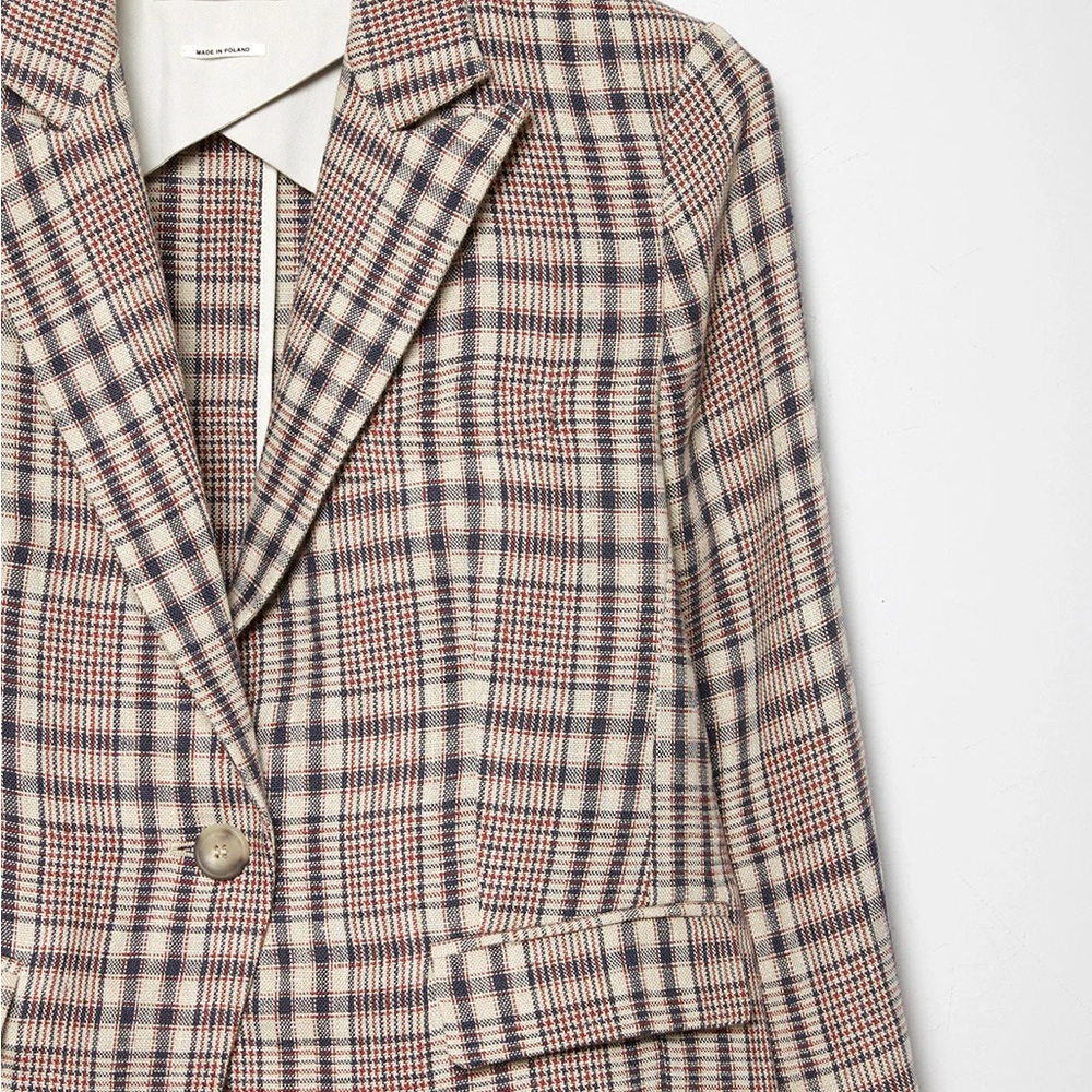 Isabel Marant Plaid Blazer in Cream and Black